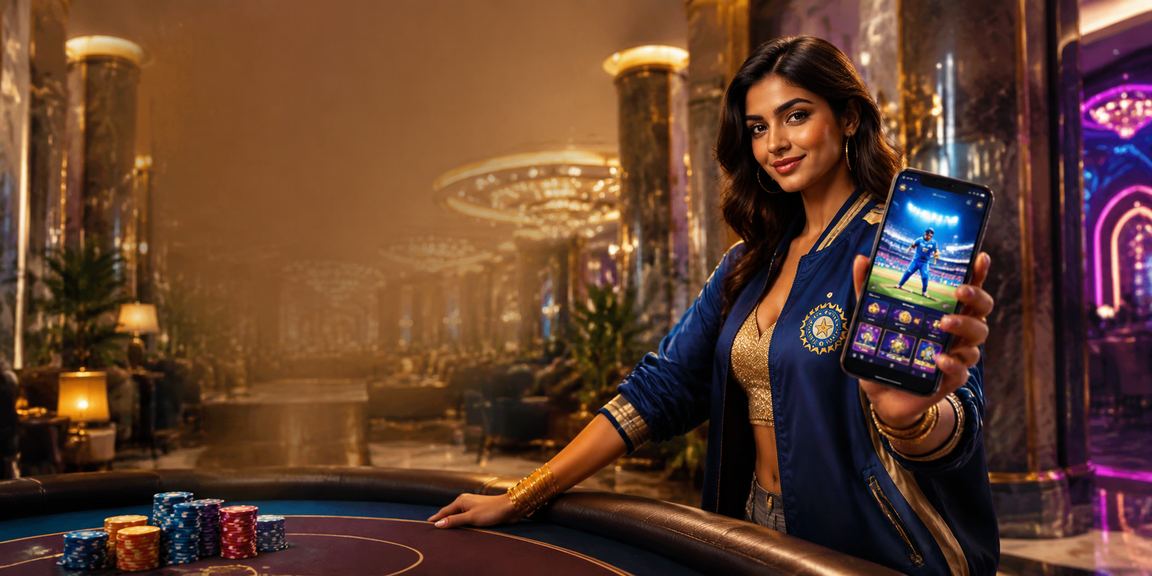 Live cricket betting interface with Bollywood-themed ambiance