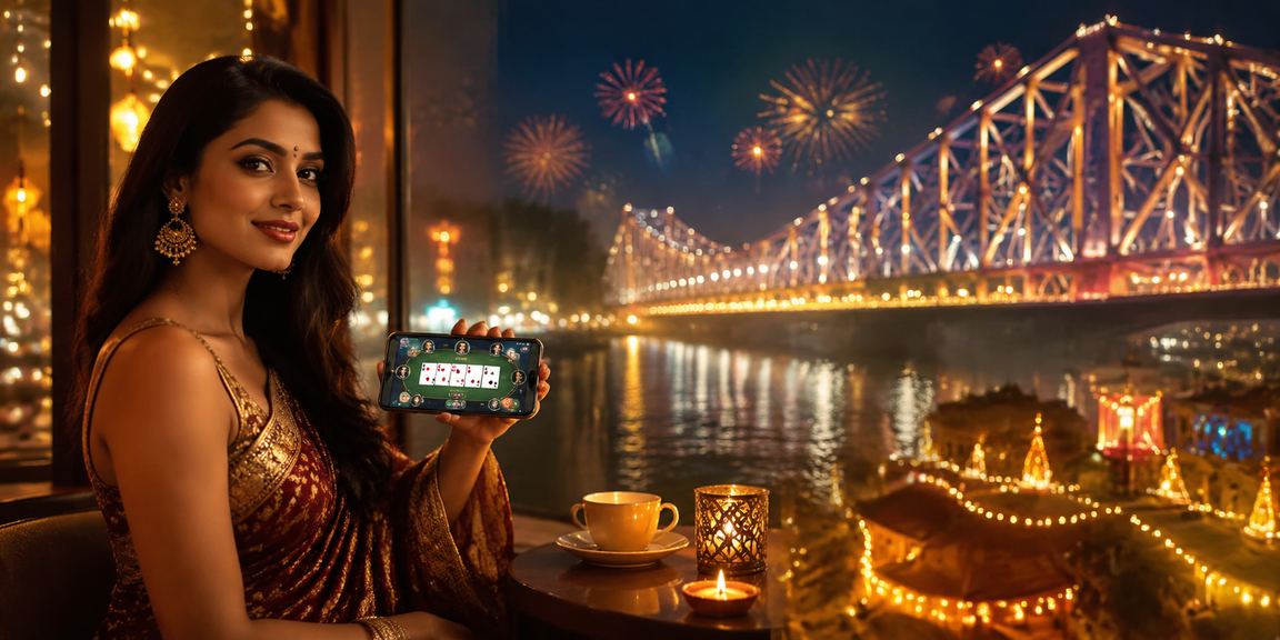 Players enjoying Teen Patti online during Diwali festival in Kolkata