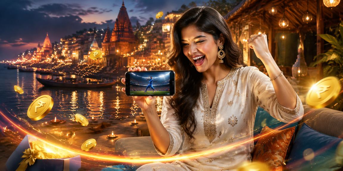Mobile Teen Patti gaming near historic ghats in Varanasi